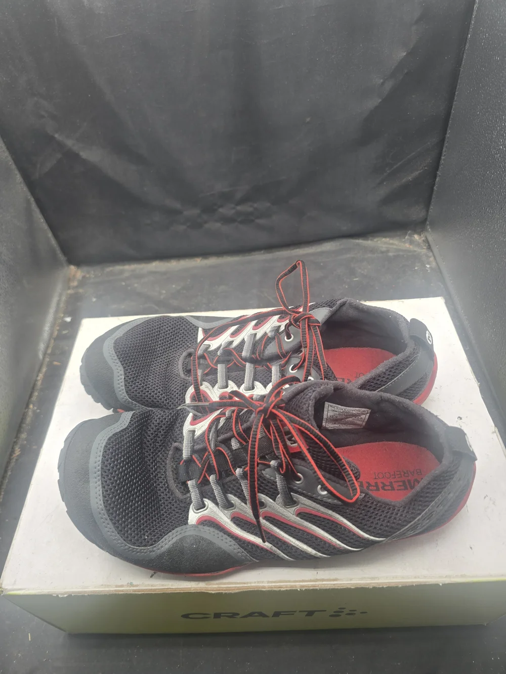 Merrell Men's Black and Red Athletic Shoes